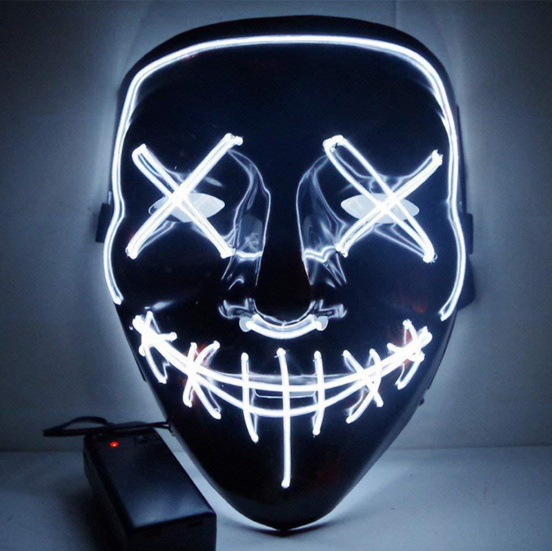 Black V Halloween Horror Glowing Mask - The Best Commerce