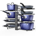 Pot And Pan Organizer, Pot Lid Holders & Pan Rack, Multiple DIY Methods, 8 Tier Pot Racks, Adjustable Kitchen Organization And Storage For Pots And Pans. - The Best Commerce