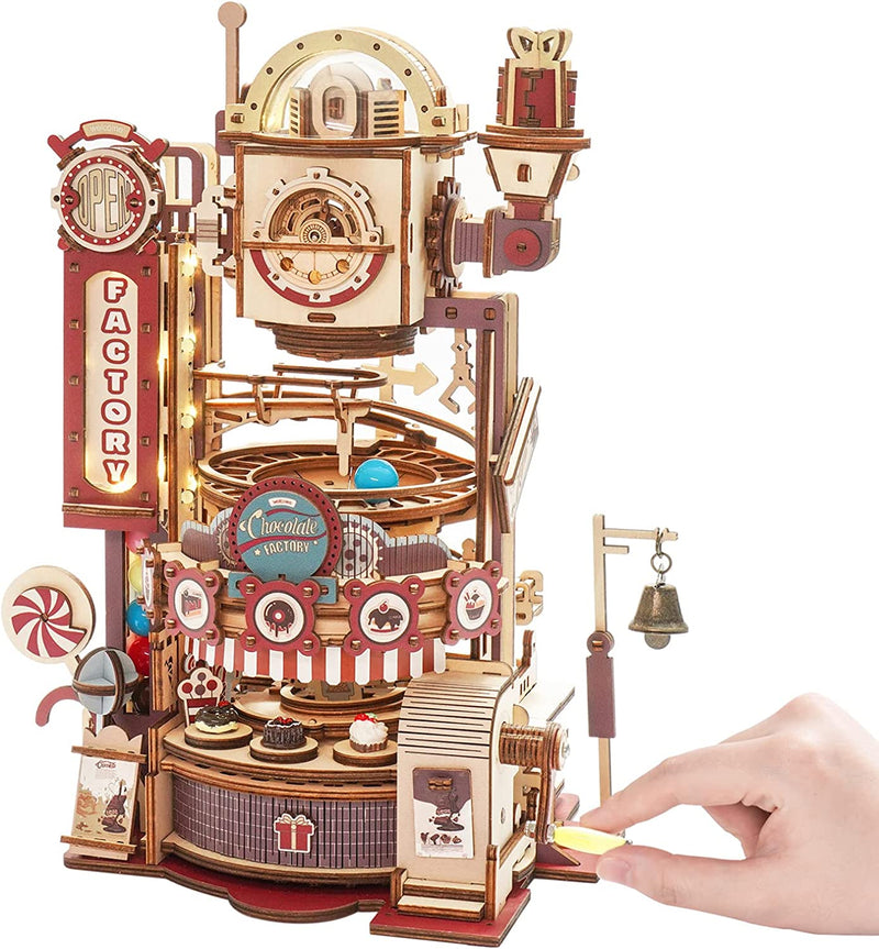 Robotime ROKR Marble Chocolate Factory 3D Wooden Puzzle Games Assembly Model Building Toys For Children Kids Birthday Gift - The Best Commerce