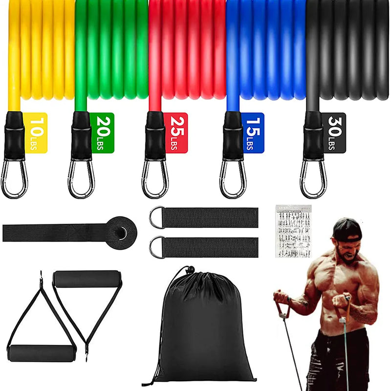 Resistance Bands Set Bodybuilding Home Gym Equipment Professional Weight Training Fitness Elastic Rubber Bands Workout Expander - The Best Commerce