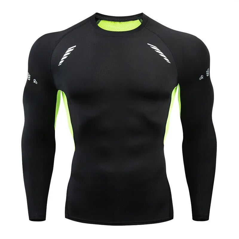 Men's T-shirt Men Running Sport T Shirt Men Compression Fitness Tops Tee Quick DryTight Training Gym Sport Running Shirts Jersey - The Best Commerce