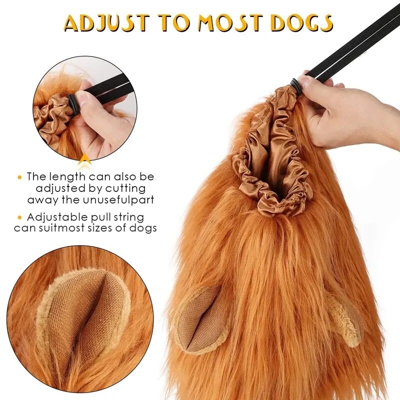 Lion Dog Wig Pet Cosplay Clothes Transfiguration Costume Winter Warm Pet Hair Wig for Large Dogs Holiday Party Dog Accessories - The Best Commerce