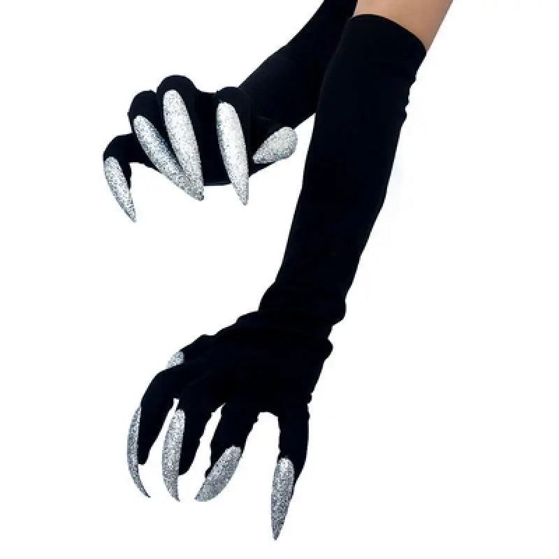Cool Halloween Gloves Long Ghost Claw Dress Up Gloves Fashion Black Long Nails Cosplay Halloween Funny Gloves - The Best Commerce
