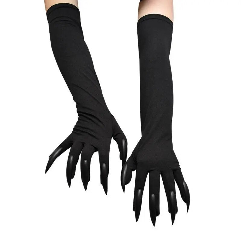 Cool Halloween Gloves Long Ghost Claw Dress Up Gloves Fashion Black Long Nails Cosplay Halloween Funny Gloves - The Best Commerce