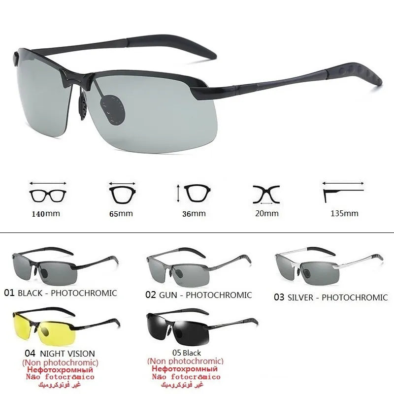 Photochromic Sunglasses Men Polarized Driving Chameleon Glasses Male Change Color Sun Glasses Day Night Vision Driver's Eyewear - The Best Commerce