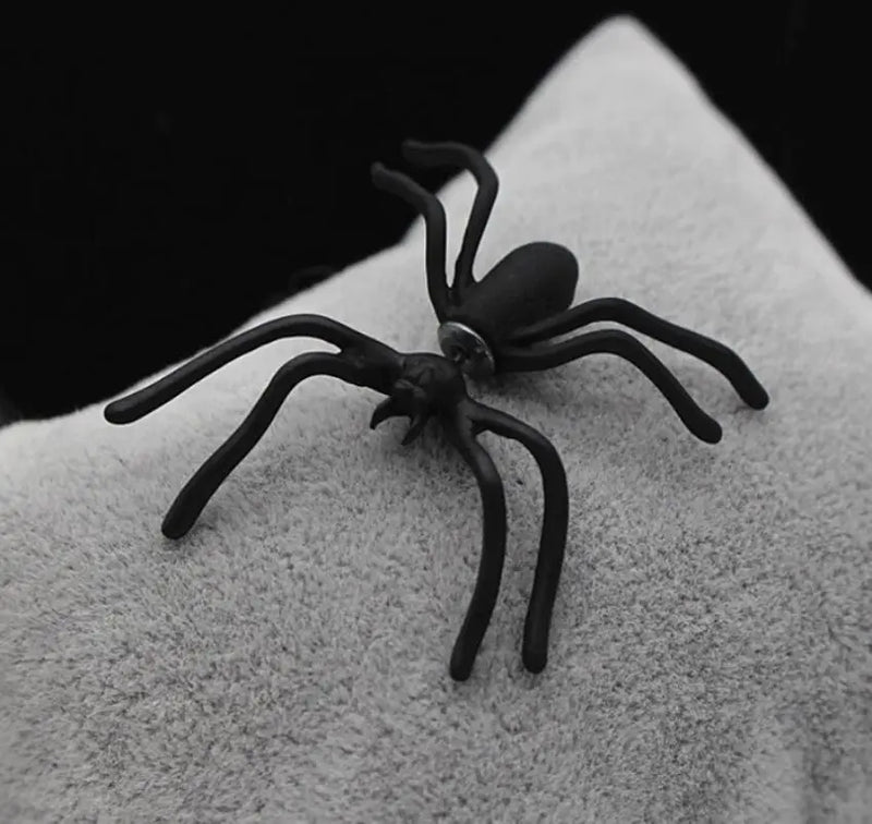Hot Fashion 1Piece 3D Creepy Black Spider Ear Stud Earrings Hot Selling Unique Punk Earrings For Women Halloween Gifts - The Best Commerce
