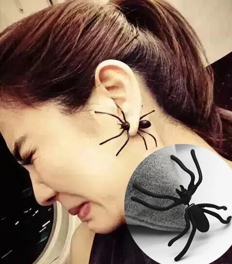 Hot Fashion 1Piece 3D Creepy Black Spider Ear Stud Earrings Hot Selling Unique Punk Earrings For Women Halloween Gifts - The Best Commerce