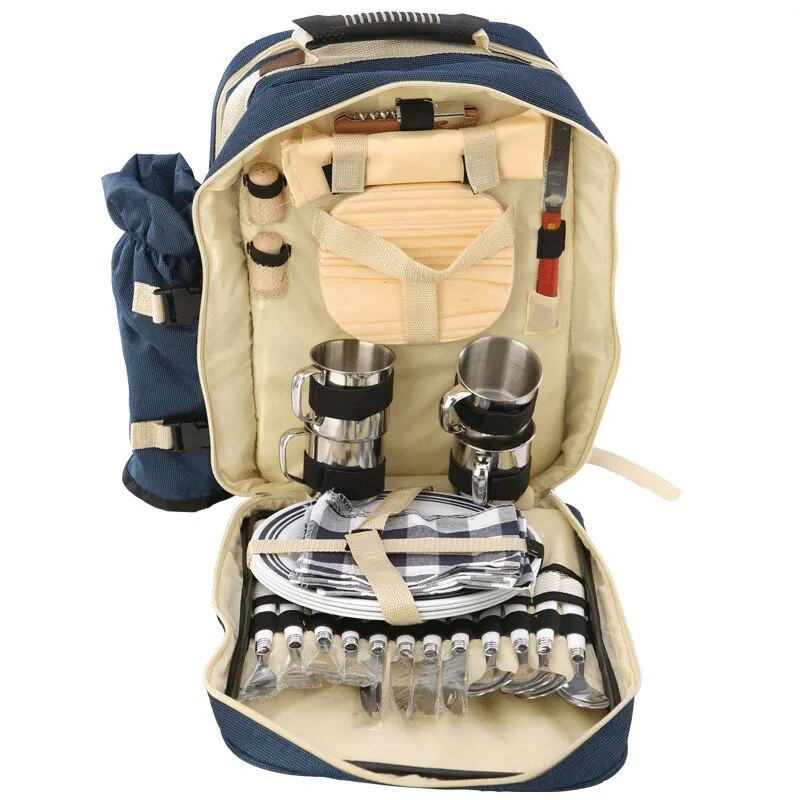 Outdoor Camping Portable Shoulder Picnic Bag Picnic Backapck Rucksack BBQ Tool Package 4 Persons - The Best Commerce