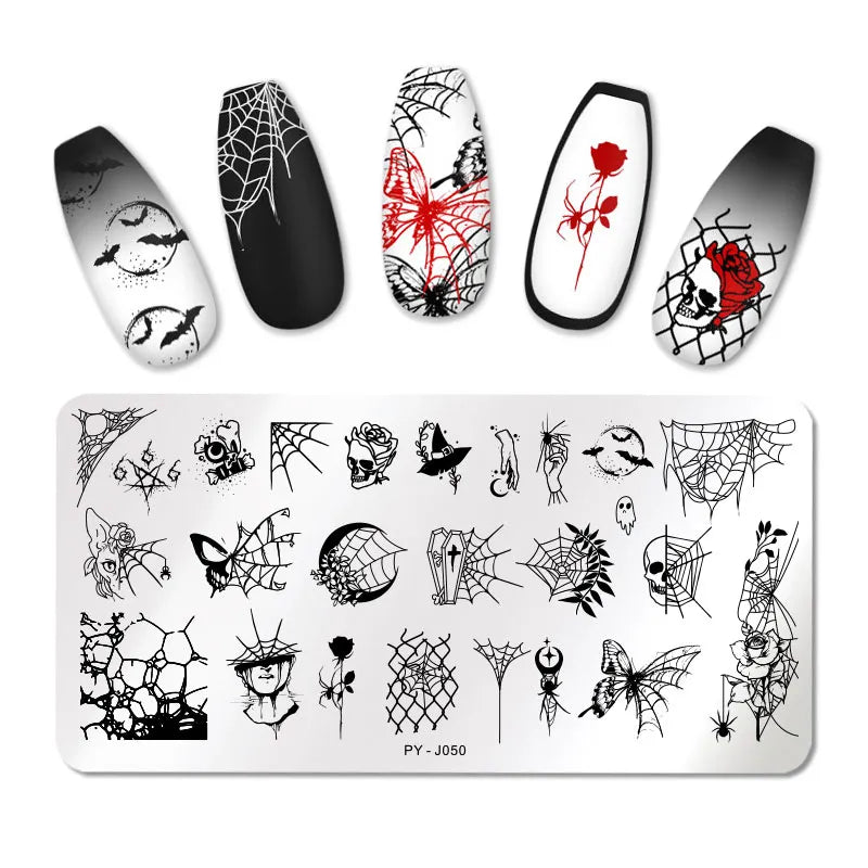 PICT YOU Halloween Nail Stamping Plates Snowflake Festival Pattern Nail Art Image Plates Nail Art Stencil Nail Template Plate - The Best Commerce
