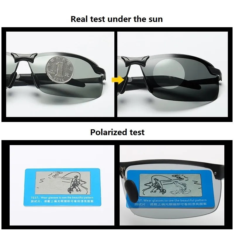 Photochromic Sunglasses Men Polarized Driving Chameleon Glasses Male Change Color Sun Glasses Day Night Vision Driver's Eyewear - The Best Commerce