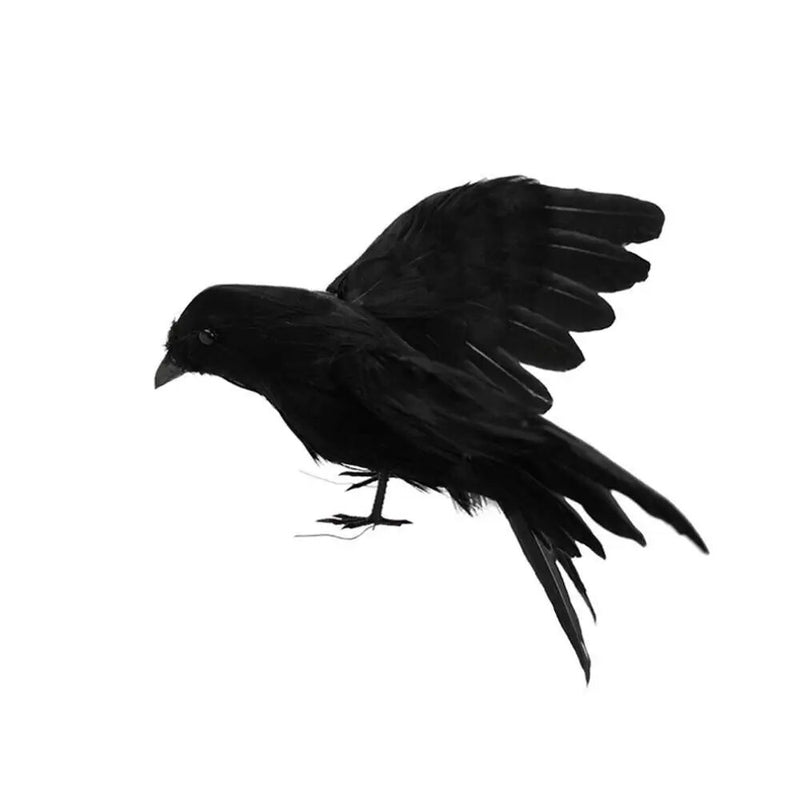 Artificial Crow Black Bird Raven Prop Decor Stuffed crow For Halloween Display Event Party Bar Decoration bird scarer raven crow - The Best Commerce
