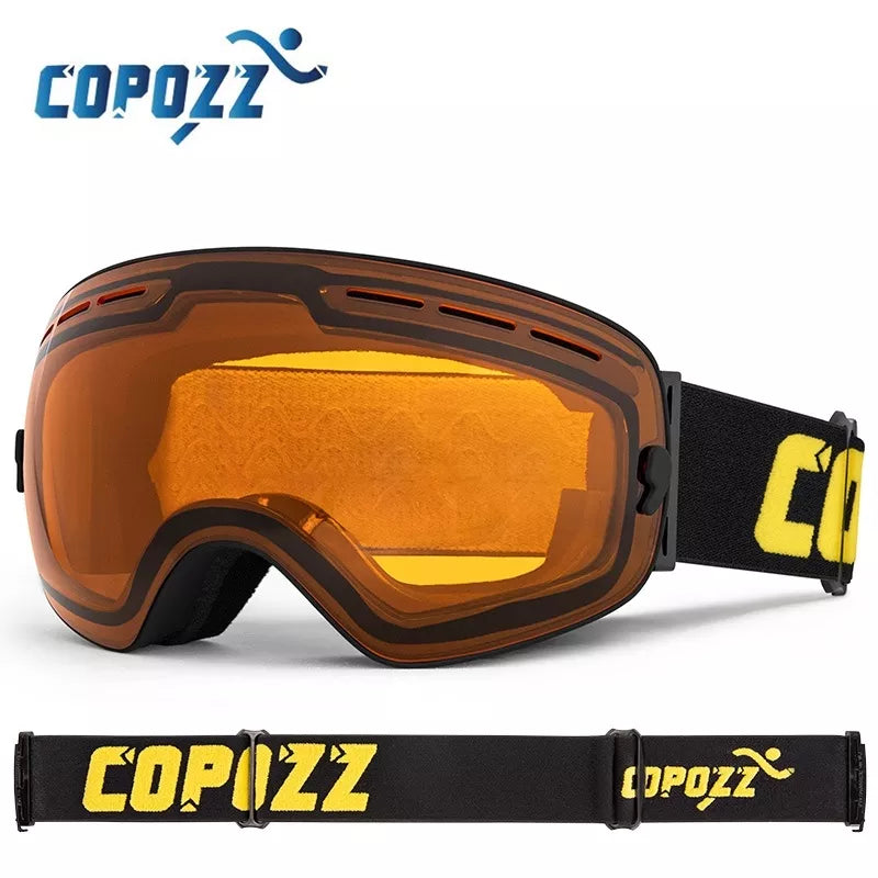 COPOZZ Brand Professional Ski Goggles Double Layers Lens Anti-fog UV400 Big Ski Glasses Skiing Snowboard Men Women Snow Goggles - The Best Commerce