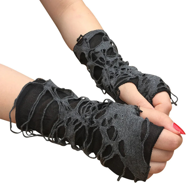 Gothic Fingerless Gloves Fairy Grunge Punk Rock Glove Warrior Mittens Y2K Egirl Scene Emo Accessories Halloween Cosplay Gift - The Best Commerce