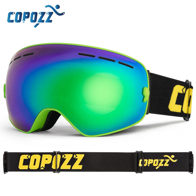 COPOZZ Brand Professional Ski Goggles Double Layers Lens Anti-fog UV400 Big Ski Glasses Skiing Snowboard Men Women Snow Goggles - The Best Commerce