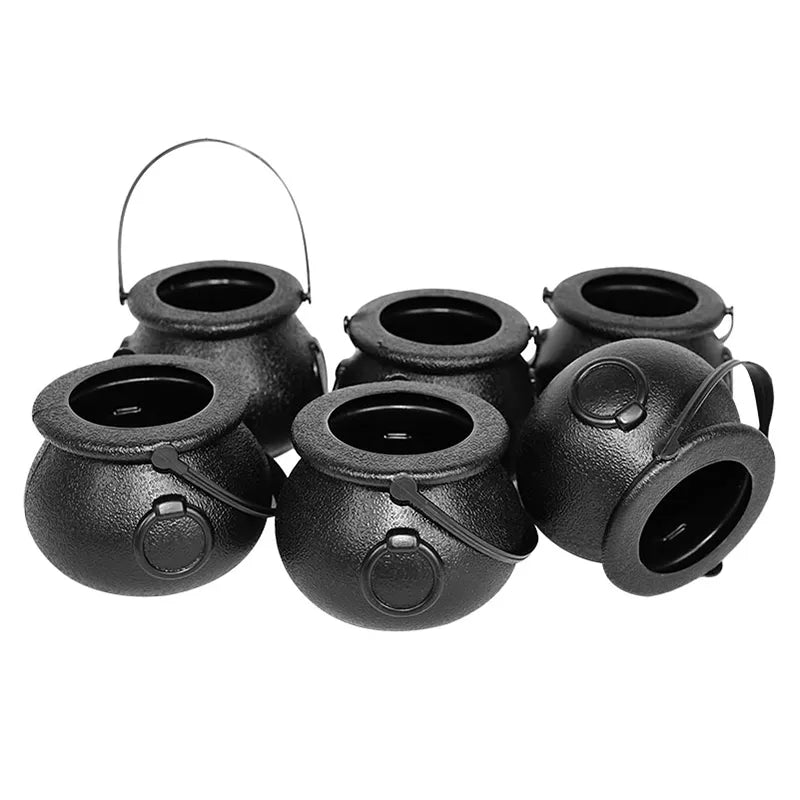 Halloween Mini Cauldron Collection: 6pcs Candy Bucket Props - The Best Commerce