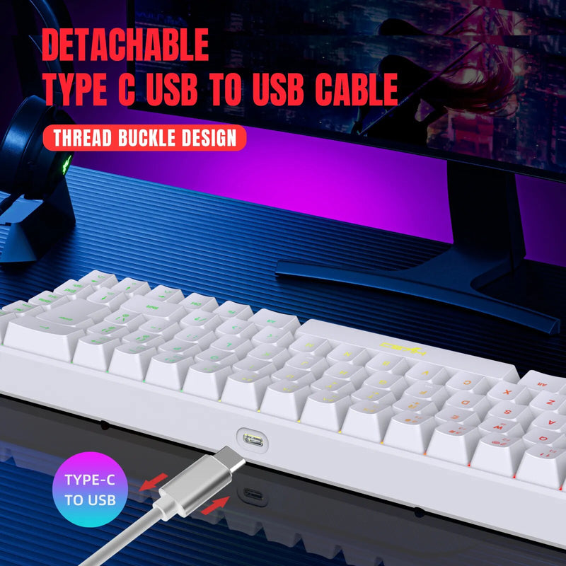 Gamer's Glow 68: USB Wired RGB Backlit Gaming Keyboard - The Best Commerce