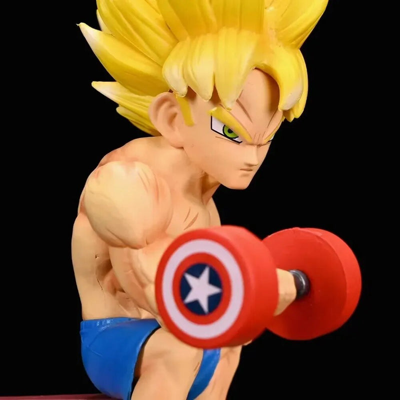 Dragon Ball Son Goku Bodybuilding muscle Lifting dumbbells Ver. PVC Action Figure Model Toy 17cm - The Best Commerce