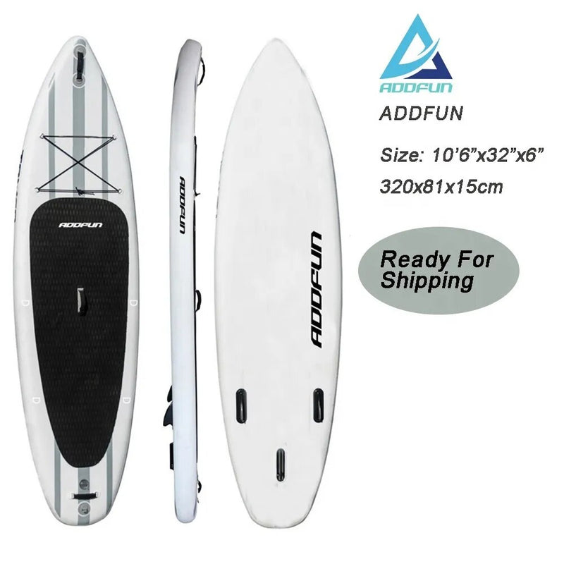 AddFun Inflatable Stand Up Paddle Board Big Size Beach Activity Surfboard Non-Slip Surfboard Air Pump Carry Bag Standing Boat - The Best Commerce