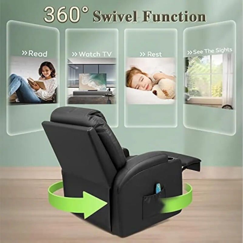 RelaxRocker: Swivel Rocking Recliner with Massage and Heating, Perfect for Your Living Room - The Best Commerce