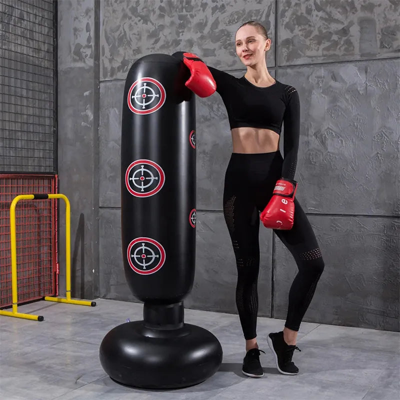 Boxing Punching Bag Boxing Muay Thai Inflatable Boxing Bag Training Pressure Relief Exercise Punching Stand Fitness Equipment - The Best Commerce