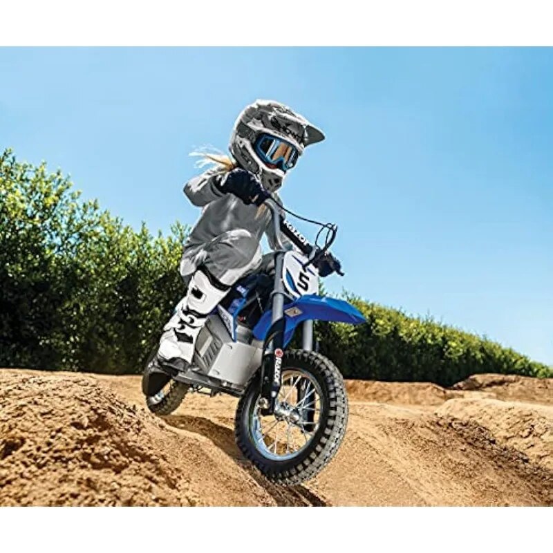 Razor MX350 Dirt Rocket Electric Motocross Bike, Blue, 10-12 inches - The Best Commerce