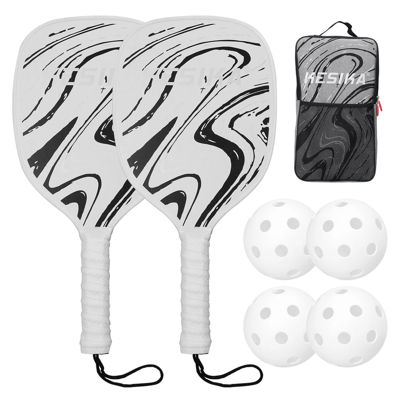 Pickleball Rackets Set Pickleball Paddle Set of 2 Rackets and 4 Pickleballs Balls Pickle-Ball Racquet with Balls Sport Accessory - The Best Commerce