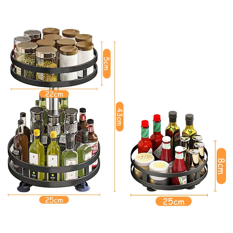 SpinMasters Spice Rack: 360° Rotating Seasoning Organizer - The Best Commerce