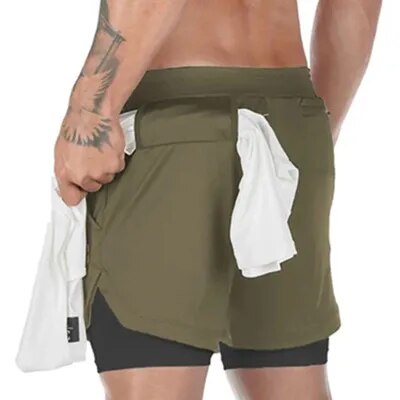 Camo Running Shorts Men 2 In 1 Double-deck Quick Dry GYM Sport Shorts Fitness Jogging Workout Shorts Men Sports Short Pants - The Best Commerce