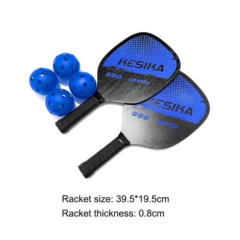 Pickle Paddles Rackets Set Portable Pickle Paddle Set Of 2 Ultra Cushion Racquet Rackets 4 Pickleballs Balls Racquet Bag - The Best Commerce