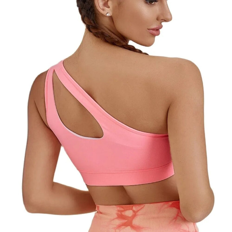 One-shoulder Sports Underwear Fitness Yoga Quick-drying Shock-proof Vest Running Bra for Women - The Best Commerce