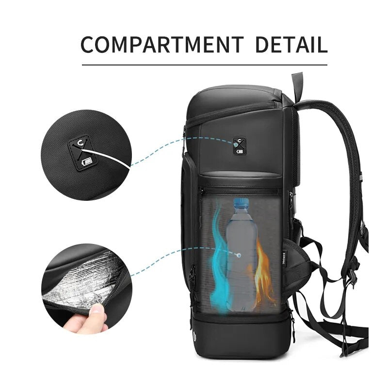 Travel Hiking backpack For Men 50L Large capacity trekking bag outdoor waterproof 17 Inch Laptop Backpack creative With shoe bag - The Best Commerce