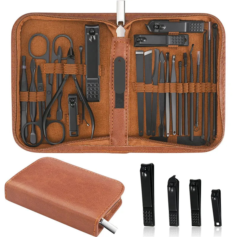 High Quality 25 IN 1 Stainless Steel Nail Clipper set Travel Grooming Kit Manicure & Pedicure Set Personal Care Tools - The Best Commerce