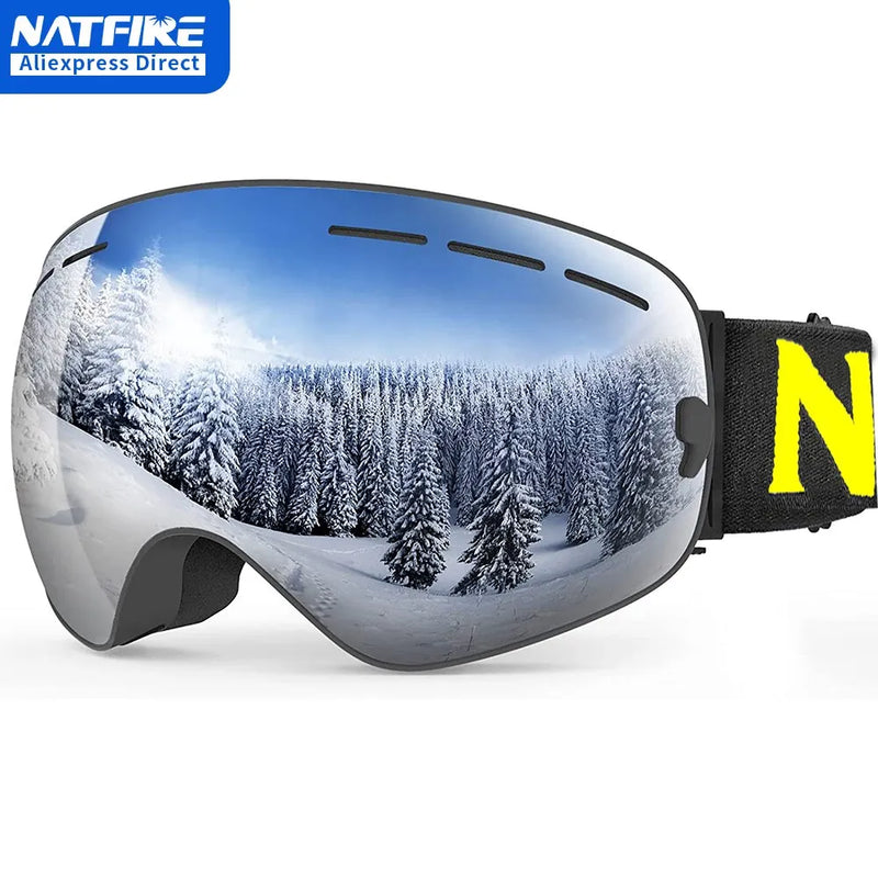 NATFIRE Ski Goggles Double Layers Anti-fog UV400 Snowboard Snow Goggles Snowmobile Glasses Eyewear Outdoor Sport Skiing Googles - The Best Commerce