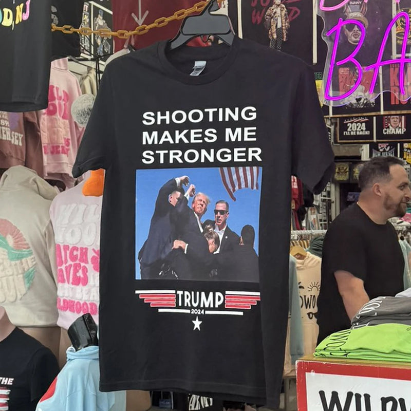 President 2024 Donald Trump Shooting Makes Me Stronger T-shirt Sport 100% Cotton Print Tee For Men Women Graphic Tops T Shirts