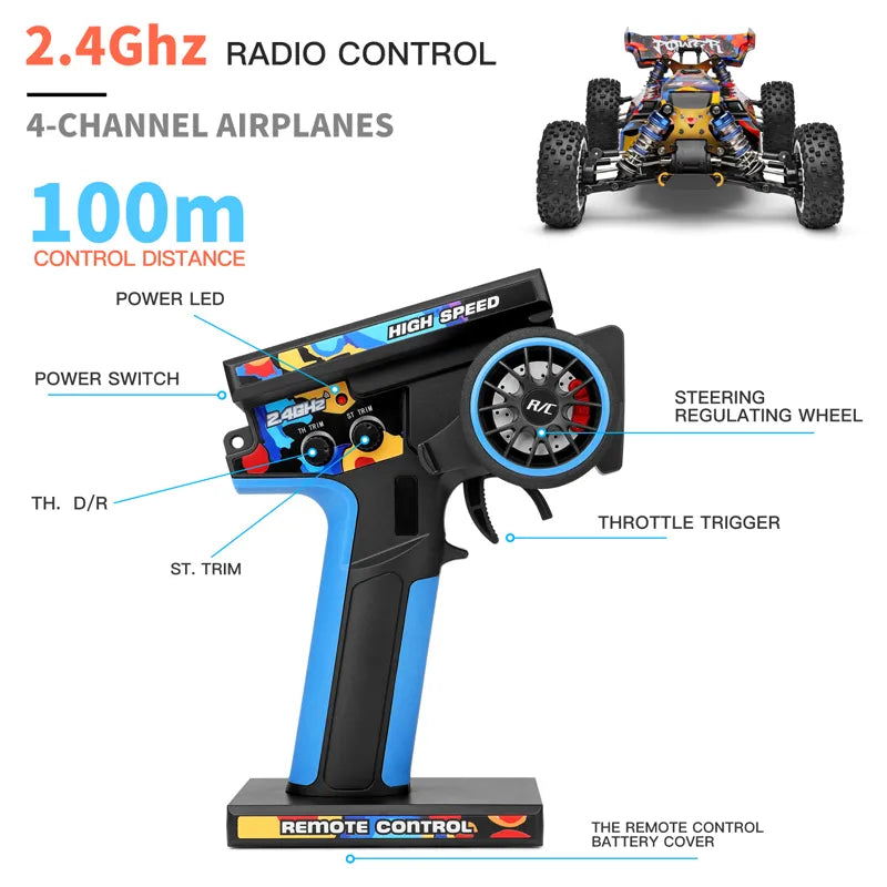 WLtoys 124017 75KM/H 4WD RC Car Professional Monster Truck High Speed Drift Racing Remote Control Cars Children's Toys For Boys - The Best Commerce