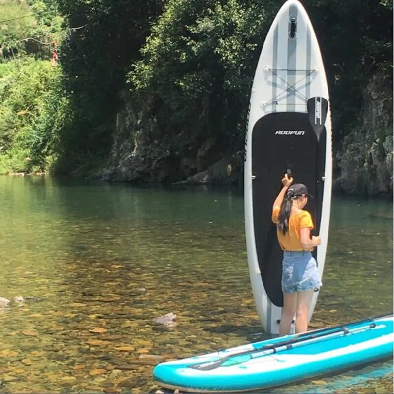 AddFun Inflatable Surfboard Stand Up Paddle Board New Style 320x81x15CM Water Sport Board Boat Dinghy Raft Surf Beach Activity - The Best Commerce