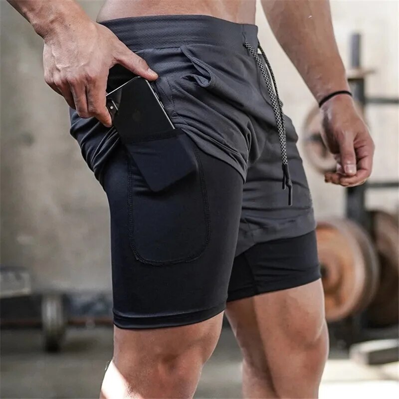Camo Running Shorts Men 2 In 1 Double-deck Quick Dry GYM Sport Shorts Fitness Jogging Workout Shorts Men Sports Short Pants - The Best Commerce