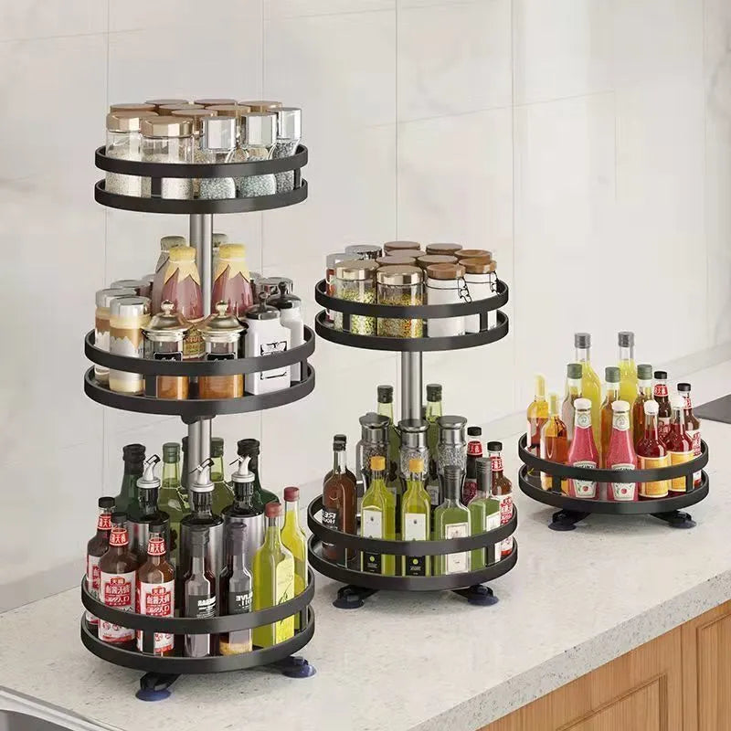 SpinMasters Spice Rack: 360° Rotating Seasoning Organizer - The Best Commerce