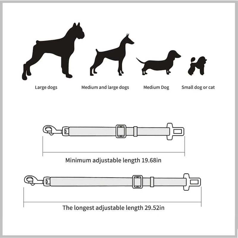Adjustable Pet Cat Dog Car Seat Belt Pet Seat Vehicle Dog Harness Lead Clip Safety Lever Traction Dog Collars Dog Accessoires - The Best Commerce
