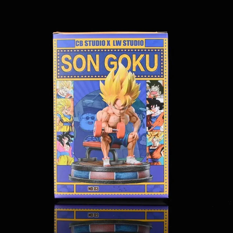 Dragon Ball Son Goku Bodybuilding muscle Lifting dumbbells Ver. PVC Action Figure Model Toy 17cm - The Best Commerce