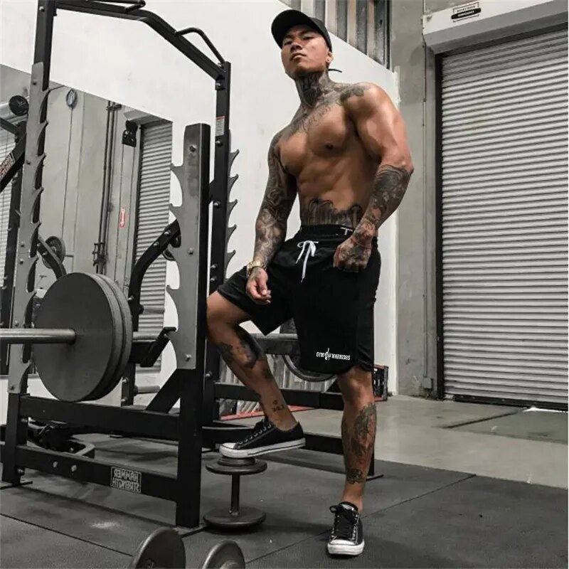 Summer Mesh Quick Dry Fitness Shorts Men Gym Knee Length Bodybuilding Active Shorts Joggers Workout Sweat Short Pants - The Best Commerce