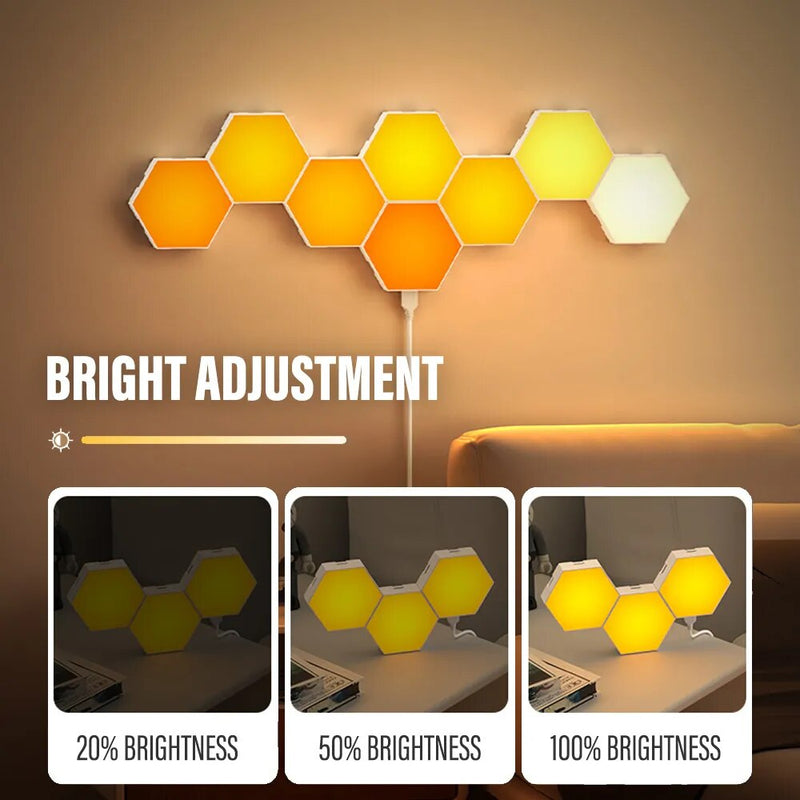RGB Bluetooth LED Hexagon Light Indoor Wall Light APP Remote Control Night Light Computer Game Room Bedroom Bedside Decoration - The Best Commerce