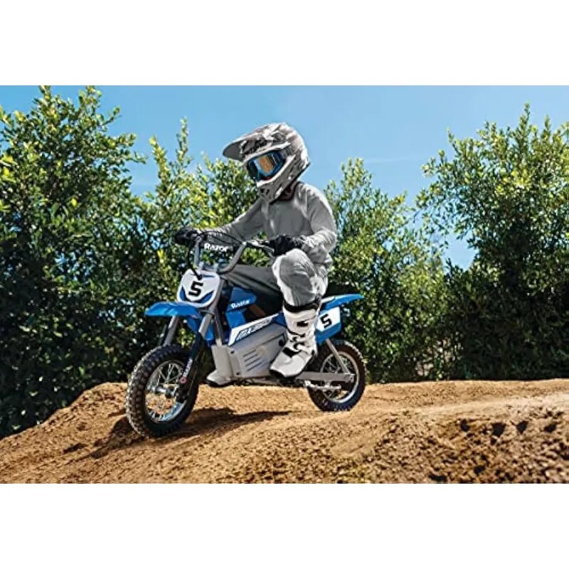 Razor MX350 Dirt Rocket Electric Motocross Bike, Blue, 10-12 inches - The Best Commerce