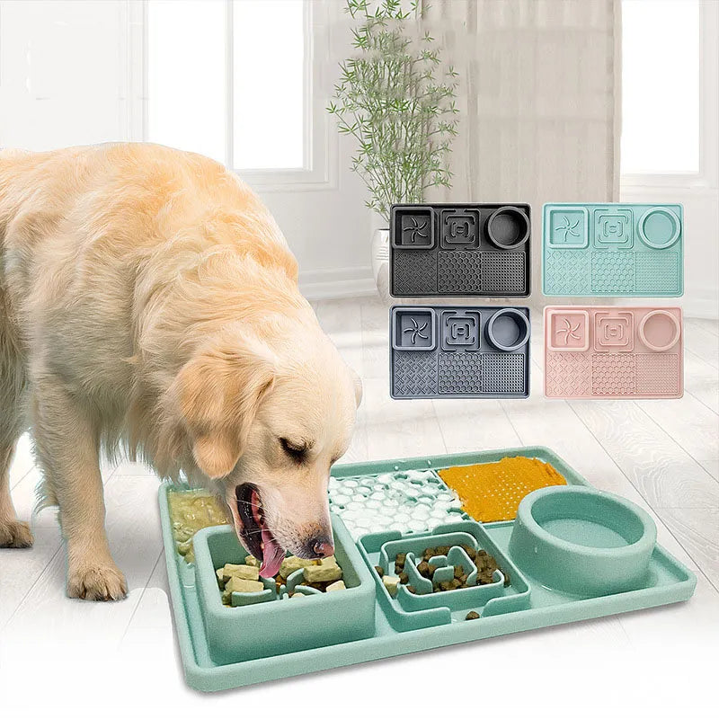 Multifunction Pet Slow Feeder Bowls Dog Licking Mat With Suction Cups For Anxiety Relief Dog Cat Water Drinking Eating Food - The Best Commerce