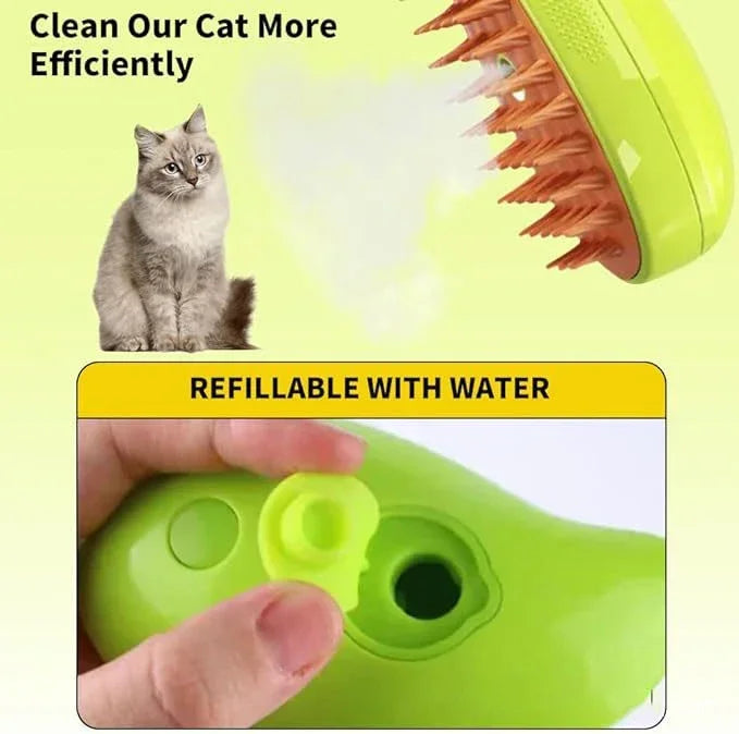3 in 1 Dog Steamer Brush Electric Spray Cat Hair Brush Comb Massage Pet Grooming Remove Tangles and Loose Hair Supplies Steamy - The Best Commerce