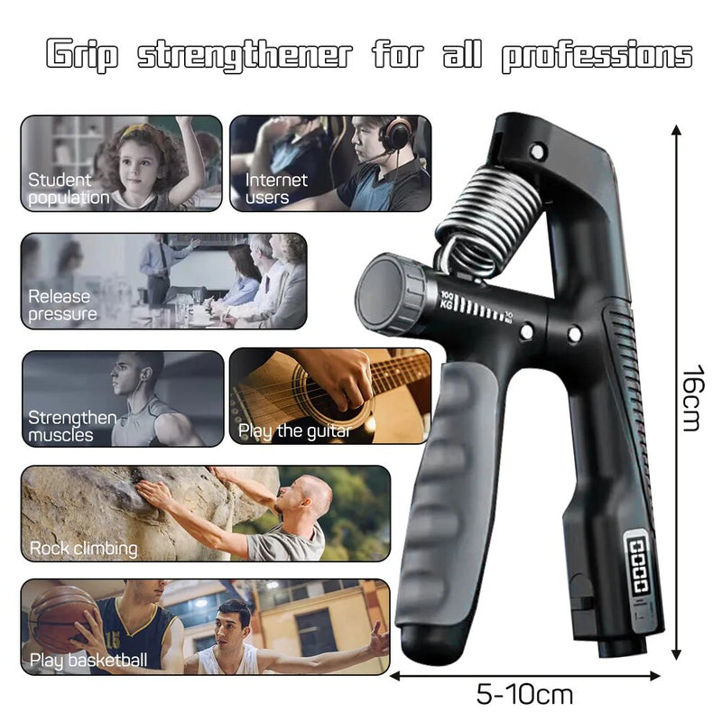 Strengthen Hand Grip 10-100Kg Wrist Expander Finger Exerciser for Forearm Muscle Recovery Fitness GymTraining Hand Gripper Gift - The Best Commerce