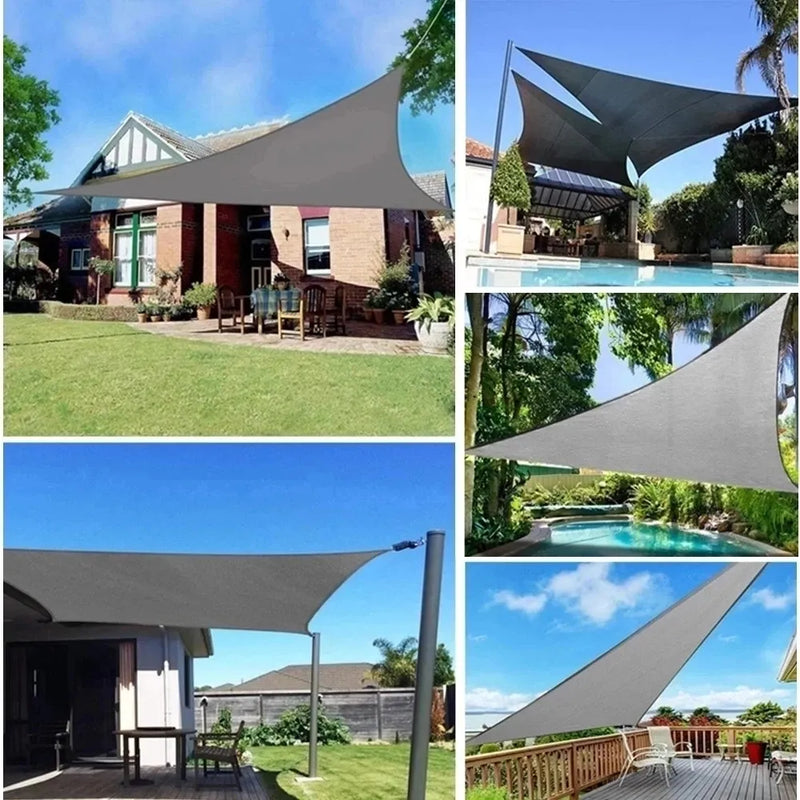 Outdoor Shade Sail, 300D Polyester Waterproof UV-Proof Awning, Sunshine Canopy for Terrace, Carport, Backyard, Garden, etc - The Best Commerce