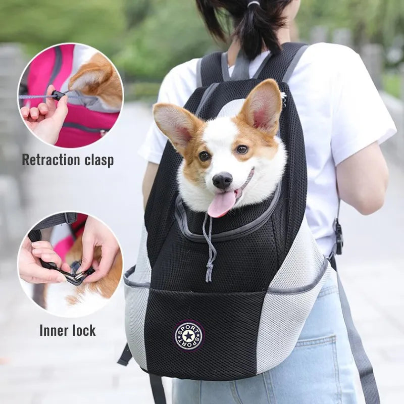 Pet Dog Carrier Bag Carrier For Dogs Backpack Out Double Shoulder Portable Travel Backpack Outdoor Dog Carrier Bag Travel Set - The Best Commerce