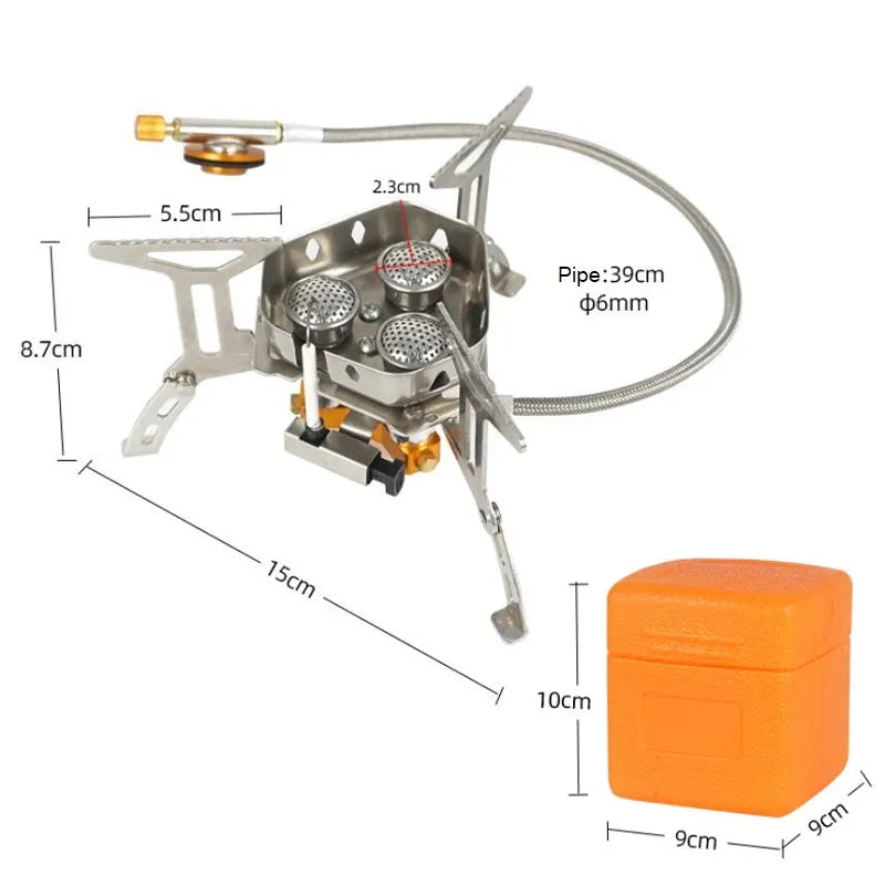 New Arrival Outdoor Portable Three Head Stove Camping Windproof Stove Camping Picnic Burner Outdoor Foldable Gas Stove - The Best Commerce