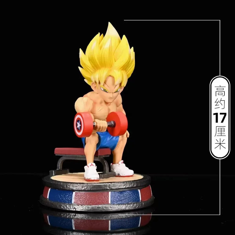 Dragon Ball Son Goku Bodybuilding muscle Lifting dumbbells Ver. PVC Action Figure Model Toy 17cm - The Best Commerce